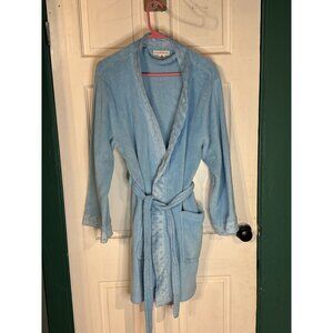 Of The Moment Blue Polyester Robe With Pockets & Belt For Women PM